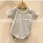 Wholesale Infants & Toddler Solid Color Clothes Baby Spring Autumn Short Sleeve Rib Cotton Romper