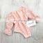 infant Horn sleeve rompers lace climbing suit crocheted one-piece white pink full lace hollow-out jumpsuit