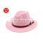 12colors Cheap Wholesale Braid Shape Leather Decor Cotton Felt Fedora Hat Jazz Hat handmade felted wool hats womens wool felt ha