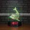 Modern 3d acrylic table lamp with digital clock illusion lamp base for kids/gift