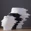 Nordic Black White People Face Abstract Matte Ceramic Vase For Living Room Decor