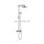 Bathroom Zinc Alloy Rainfall Square Wall Mount Shower Set Column with Complete Set