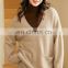 Women Unique V Neck Design Cashmere Wool Sweater With Pockets