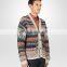 V Neck Multicolor Striped Cashmere Cardigan Sweater For Men