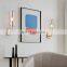 Nordic Indoor Bedroom Hotel Hallway Led Wall Light Champagne Glass Wall Light Wall Sticker Mirror Led Light