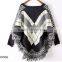 Women Batwing Sleeve Tassels Cape Tops Knitting Sweater Coat outwear Poncho