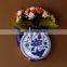 Hot Sale decorative blue and white porcelain wall hanging flower vase