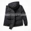 Windproof Men Regular Black Woolen Plus Size Cotton Hooded Full Cotton Zipper Men's Jackets