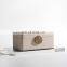 wholesale hot-sell modern home interior milk white grey nordic microfiber leather metal jewelry box for home decoration
