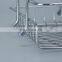 Shower Caddy 2 Tier Shower Shelf Kitchen Storage Basket Corner Shelf Stainless Steel No Drilling Self Adhesive Bathroom Caddy No