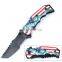 stainless steel tactical knife  with black oxide blade  folding survival  knife