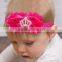 Latest Cute Crystal Pearl Baby Girl Crown cotton Headband Newborn Infant Tiara Glitter Crown Princess Headband MY-AA0002
