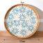 High Quality Rustic Rattan Tray With Mother Of Pearl for Table Centerpiece, Wicker Ottoman Tray with Shell Ornament