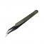 Single fine stainless steel black anti-static clip with texture ESD-17 tweezers for eyelash grafting