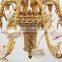 French Luxury Living Room Dining Room Villa Brass Ceramic Flower Romantic Copper Chandelier