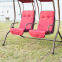 outdoor good quality durable 2-seat swing chair with padded cushion and adjustable canopy
