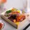 Natural wooden bark box wood fast food box wholesale