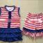 American girls adorable giggle moon remake July 4th cotton outfits summer little teen girls boutique remake clothing sets