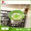 Durable Green LFGB standard silicone pot lid cover spill stopper for kitchen