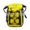 Yellow waterproof bicycle bag for travelling