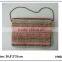 Fashion women day clutch handbag straw weave with chain shoulder strap