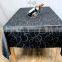 100% Polyester luxury fashion black jacquard cheap table cloth