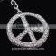 Car Cartoon Creative Peace Sign Logo Peugeot Alloy Crystal Key Chain Bag Hangings