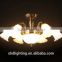 Industrial Die-casting Aluminum Chandelier ceiling lamp with white flower shape glass