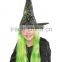 Halloween witch hat with hair for kids