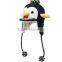 plush baby hat with earflap/baby plush penguin shape earflap hats