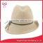 One Side Roll Brim Hamburger Felt Hats With PU String