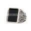 Factory wholesale fashion jewelry geometric gemstone abtique silver ring for girls
