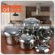 Allnice-5pcs set mirror polishing straight stainless steel soup pot with steel cover and handle