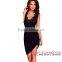 2016 hot sale Gray Faux Leather Strap Cut Out ladies new model dress