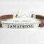 Factory OEM custom logo i am strong Inspirational Charm Bracelet                        
                                                                                Supplier's Choice