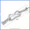 White Rhodium Plated Sterling Silver Connector Link Charm Spring Clasp With End Cap For Pearl Jewelry Necklace Bracelet SC-CZ041