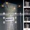 Wall Mounted Shower Set Faucet Multi Color Remote Control LED Over Head Shower With 5 Way Hot/Cold Diverter