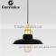 New Enamel Industrial Shade and Chain Pendant Black