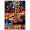Modern Textured Heavy Knife Oil Paintings Paris Street Scenes