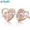 Women jewelry silver 925 heart stud earrings in ladies design