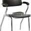 Stack bentwood PU upholstery chrome Chair with solid wood arm training office Chair A32-X08
