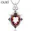 2015 OUXI New Arrival Red Diamond Crystal Pendant Necklace and Sweater Chain 11037-1