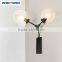 Two Lights Wall Sconce Modern Clear Glass Wall Lamp