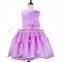 Factory Price Soild Color Baby Girl Frill Dress O Neck Sleeveless Baby Girl Frill Dress