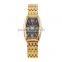 Fashion popular elegant gold tonneau lady watch 30m waterproof 316 stainless steel quartz watch