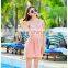 2016 sweet for girl's one piece Bud silk flowers Skirt to show thin type swimsuit covered her belly