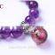 Fashion Women Charm Amethyst Bead Custom Stone Aromatherapy Diffuser Jewelry Handmade Health Bracelet