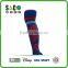 Fancy red snow pattern red and white stripe blue knee-high sports socks