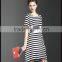 Women's Clothing Casual Temperament Simple Sexy Short-sleeved Striped Dress Spring Summer Wild