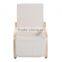 HomCom 39" Cream Reclining Bentwood Deck Chair